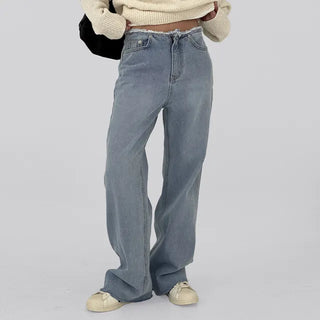 Tease Waist Cut Denim Pants