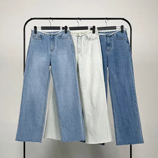Tease Waist Cut Denim Pants