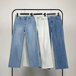 Tease Waist Cut Denim Pants