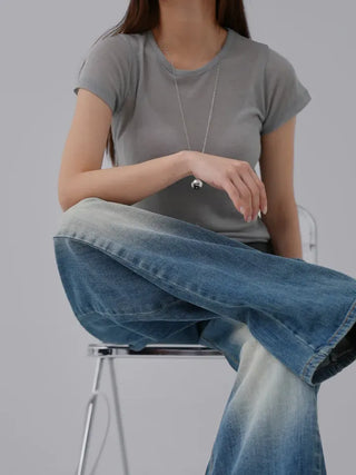 Pamyu Round Neck See-through Short Sleeve Tee