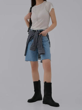 Pamyu Round Neck See-through Short Sleeve Tee