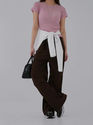 Pamyu Round Neck See-through Short Sleeve Tee