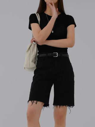 Pamyu Round Neck See-through Short Sleeve Tee
