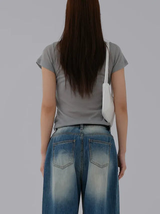 Pamyu Round Neck See-through Short Sleeve Tee