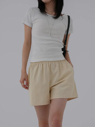Hanu Round Neck Basic Short Sleeve Tee