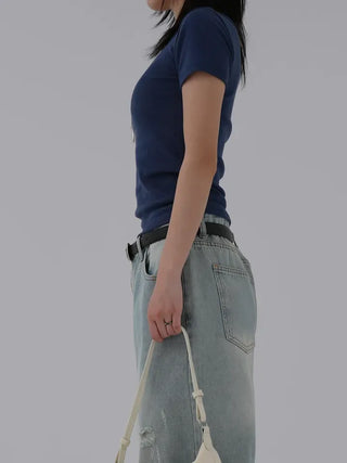 Hanu Round Neck Basic Short Sleeve Tee