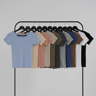 Hanu Round Neck Basic Short Sleeve Tee