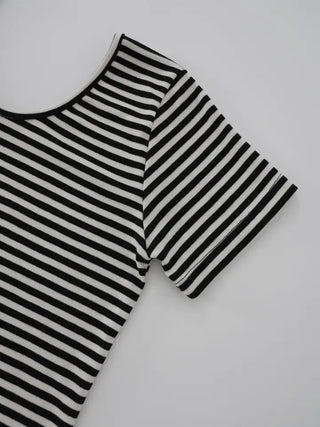 Fling Rayon Striped Short Sleeve T-shirt