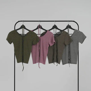Fling Rayon Striped Short Sleeve T-shirt