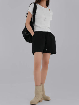 Jering Shoulder Slit Ribbed Tee
