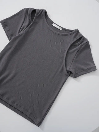 Jering Shoulder Slit Ribbed Tee