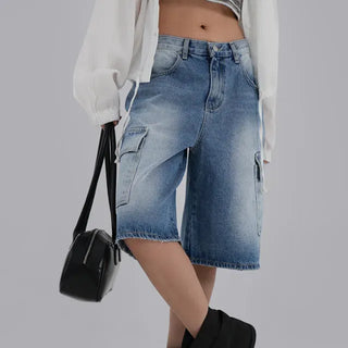 Kaire Bermuda Cargo Denim Pants