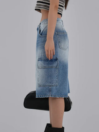 Kaire Bermuda Cargo Denim Pants