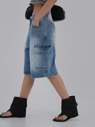Kaire Bermuda Cargo Denim Pants