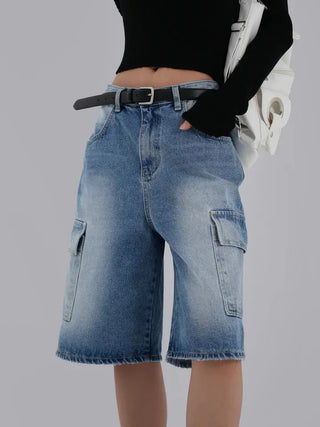 Kaire Bermuda Cargo Denim Pants
