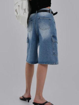 Kaire Bermuda Cargo Denim Pants