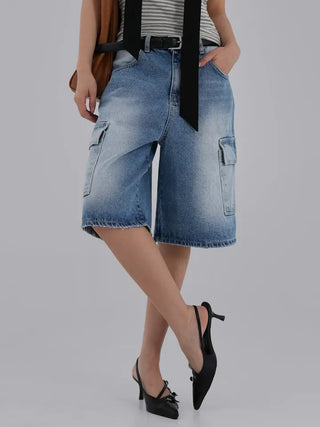 Kaire Bermuda Cargo Denim Pants