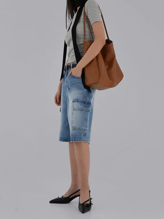 Kaire Bermuda Cargo Denim Pants