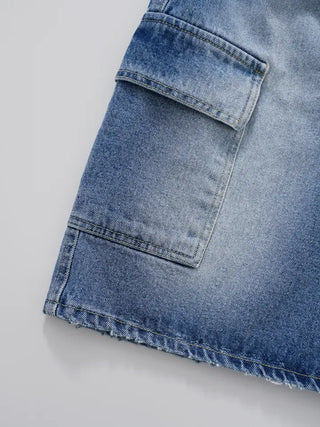 Kaire Bermuda Cargo Denim Pants