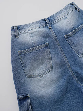 Kaire Bermuda Cargo Denim Pants