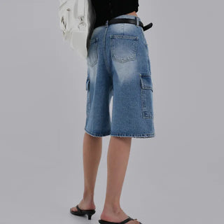 Kaire Bermuda Cargo Denim Pants