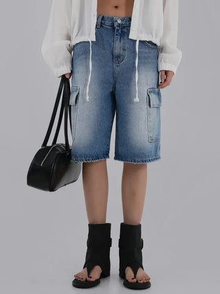 Kaire Bermuda Cargo Denim Pants