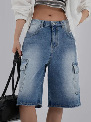 Kaire Bermuda Cargo Denim Pants