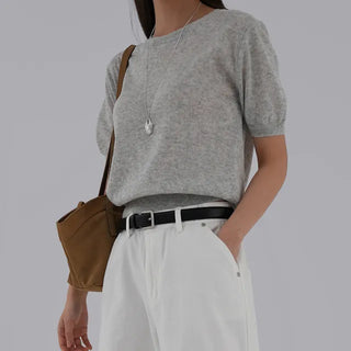 Sori Round Neck Short Sleeve Knit