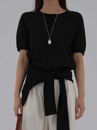 Sori Round Neck Short Sleeve Knit