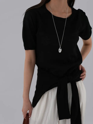 Sori Round Neck Short Sleeve Knit