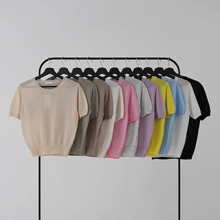 Sori Round Neck Short Sleeve Knit