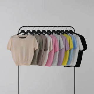 Sori Round Neck Short Sleeve Knit