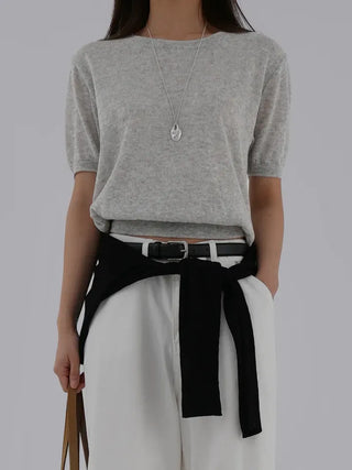 Sori Round Neck Short Sleeve Knit