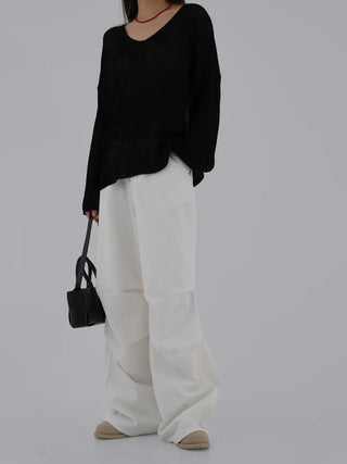 V-ming V-neck See-through Knit