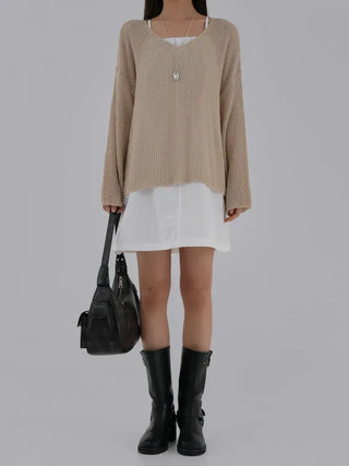 V-ming V-neck See-through Knit