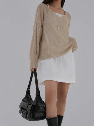 V-ming V-neck See-through Knit