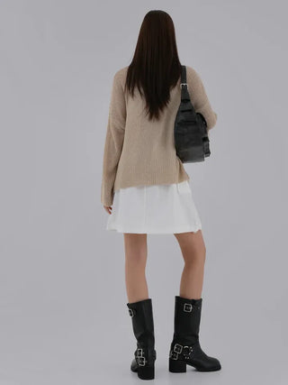 V-ming V-neck See-through Knit