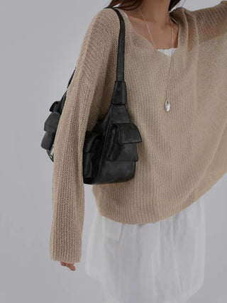 V-ming V-neck See-through Knit