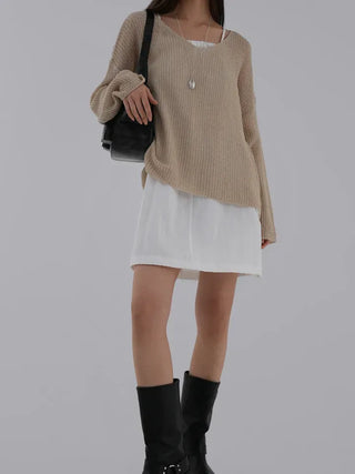 V-ming V-neck See-through Knit
