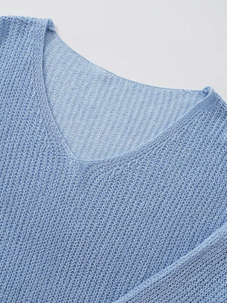 V-ming V-neck See-through Knit