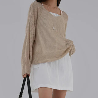 V-ming V-neck See-through Knit