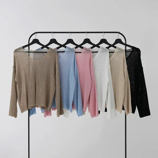 V-ming V-neck See-through Knit