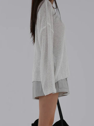 V-ming V-neck See-through Knit