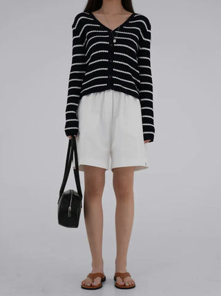 Reu V-neck Ribbed Cardigan