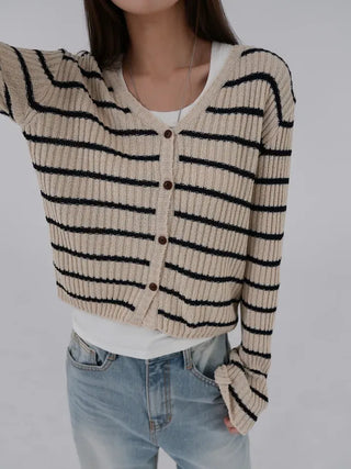 Reu V-neck Ribbed Cardigan