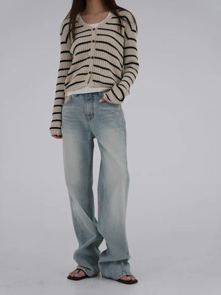 Reu V-neck Ribbed Cardigan