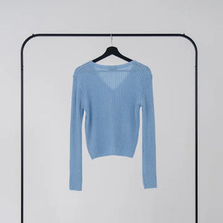 Reu V-neck Ribbed Cardigan