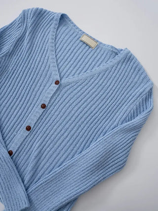 Reu V-neck Ribbed Cardigan