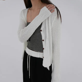 Reu V-neck Ribbed Cardigan