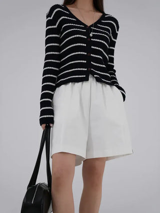 Reu V-neck Ribbed Cardigan